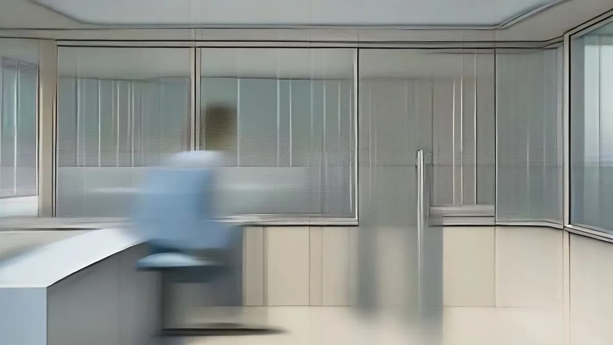A clinical physician seated in a hospital office reviewing patient diagnostic charts.